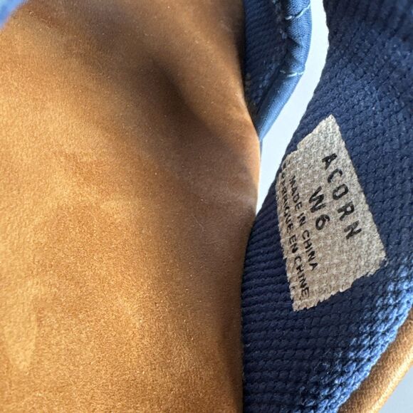 ACORN Comfort On Earth Soft Fabric‎ & Leather Double Strap Slide Sandals Size W6 - Picture 8 of 12